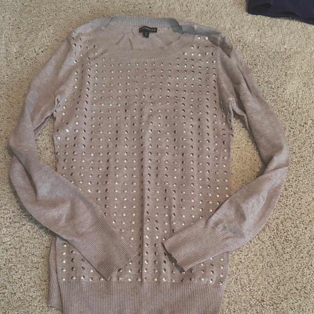 Express Gray Studded Women's Sweater